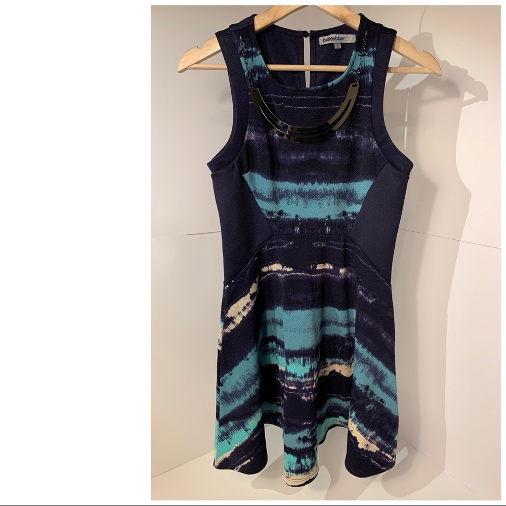 Bailey Blue Dress w/detachable Accessory